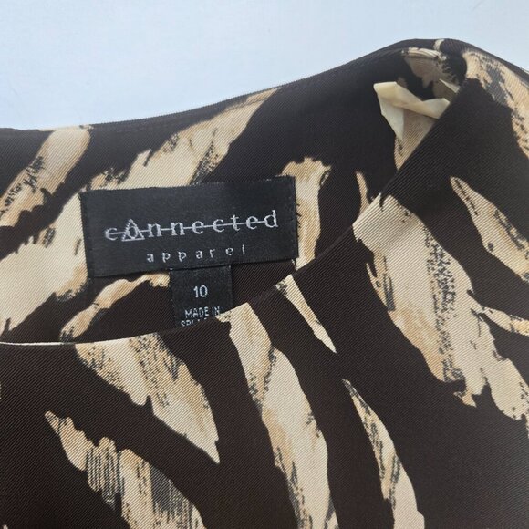 Nordstrom Connection Apparel Animal Print Sleeveless Shift Dress Sz 10 - Picture 7 of 10